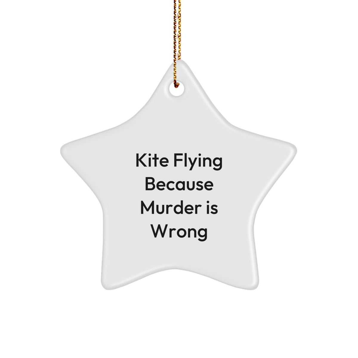 Christmas Unique Gift for Her Present Kite Flying Star Ornament, White - Image 1