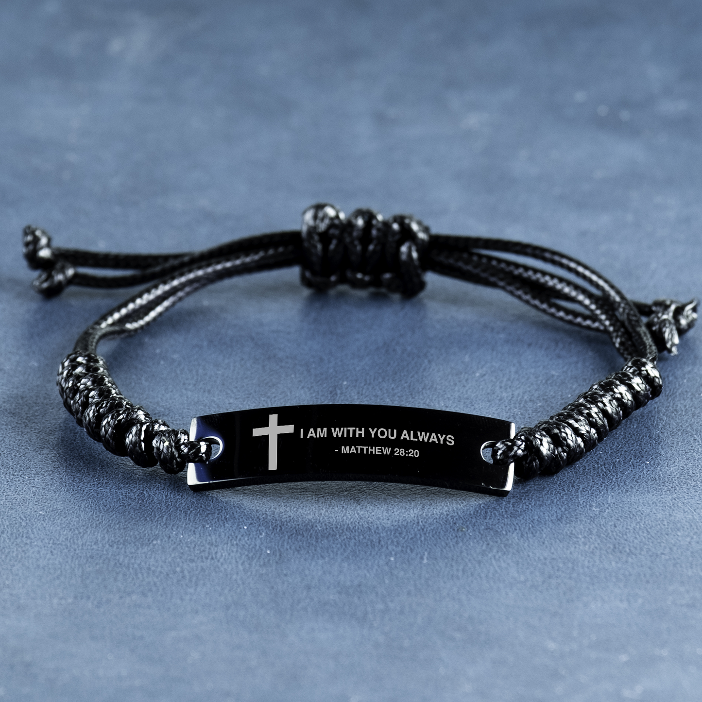 Bible Verse Rope Bracelet, I Am With You Always, Matthew 28:20, Inspirational Christian Gifts For Men Women