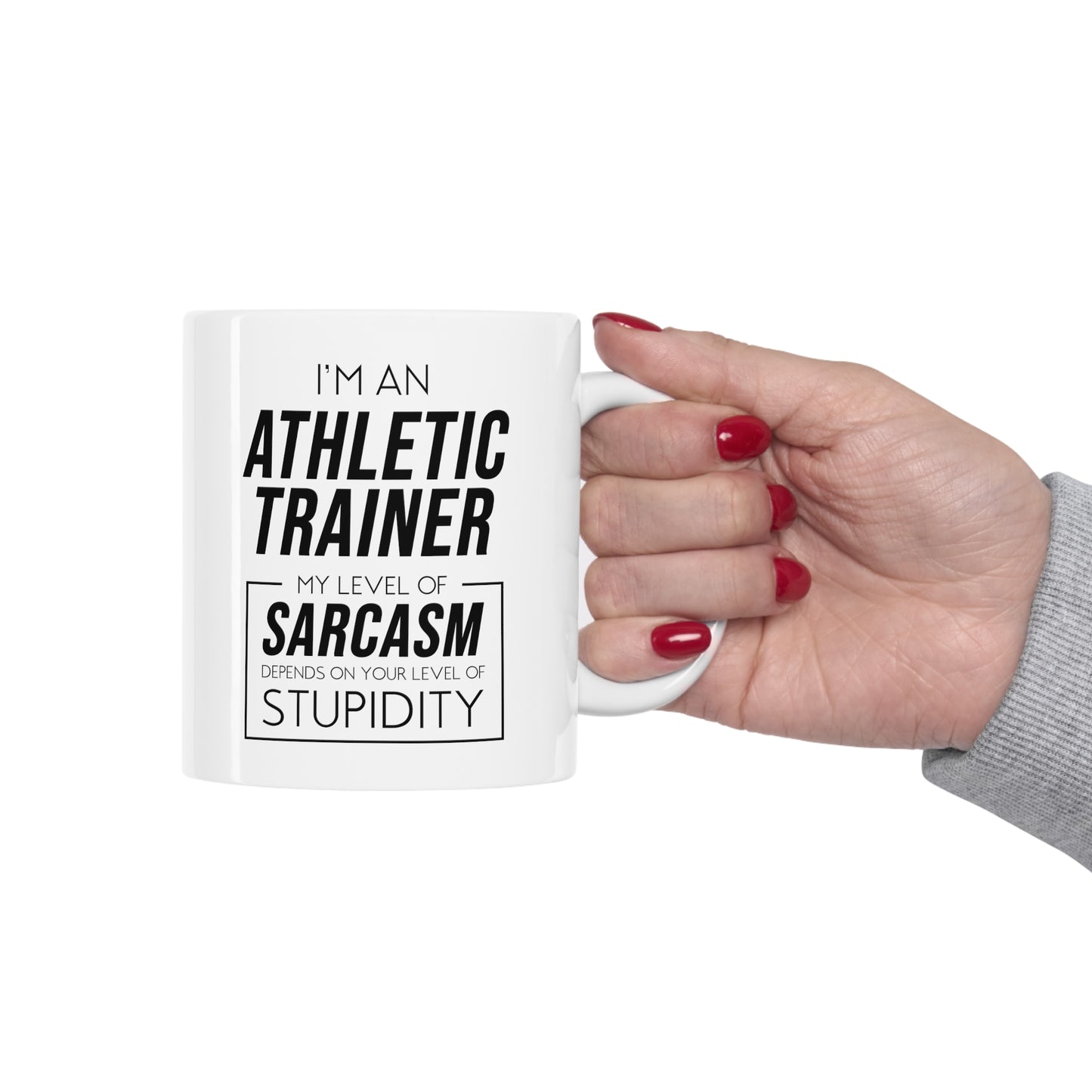 Funny Athletic Trainer Coffee Mug - My Level Of Sarcasm Cup - Unique Fitness Trainer Birthday Christmas Present for Men Women Coworker Friends
