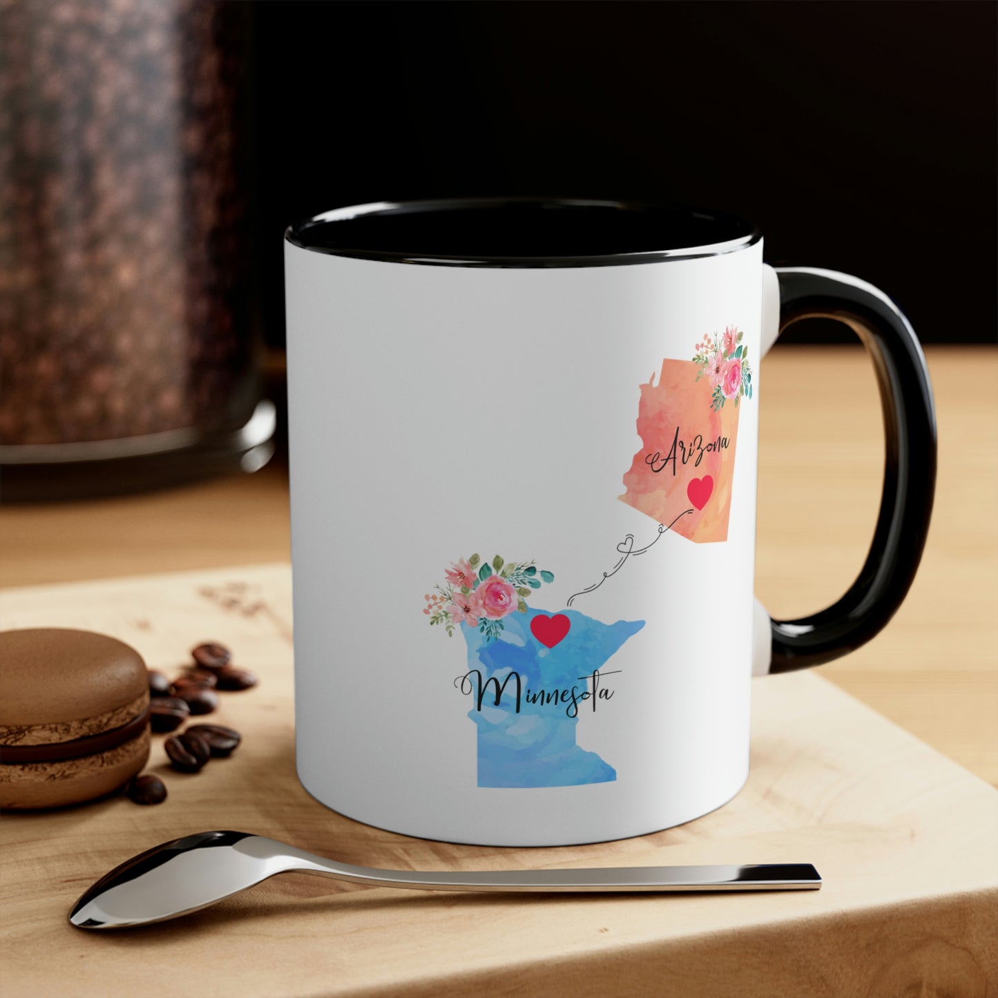 Arizona Minnesota Gifts | Long Distance State Coffee Mug | State to State | Away From Hometown Family | Moving Away Mug