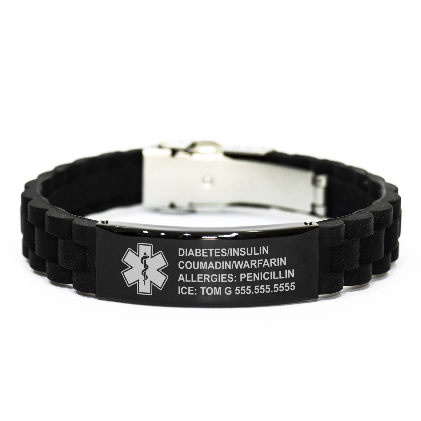 Free Engraving Medical Alert ID Bracelet for Mens and Women