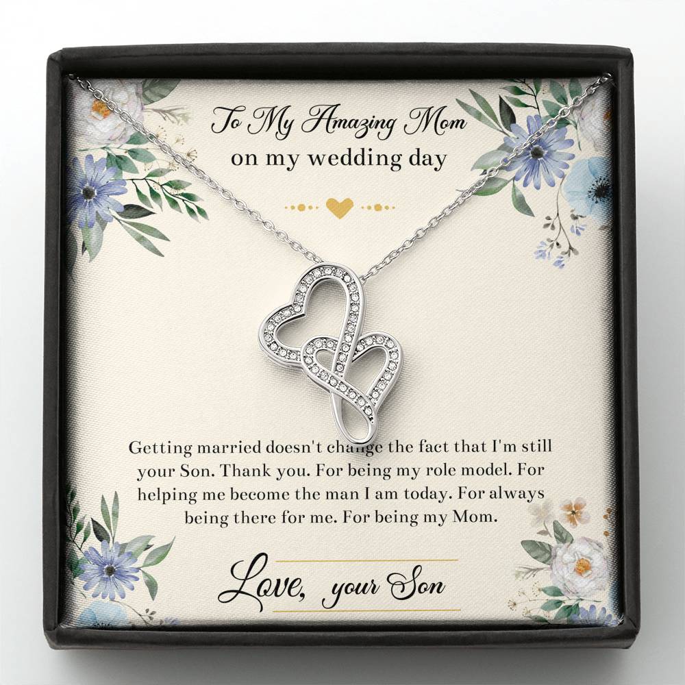 Mom Of The Groom Gifts, I'm Still Your Son, Double Heart Necklace For Women, Wedding Day Thank You Ideas From Groom