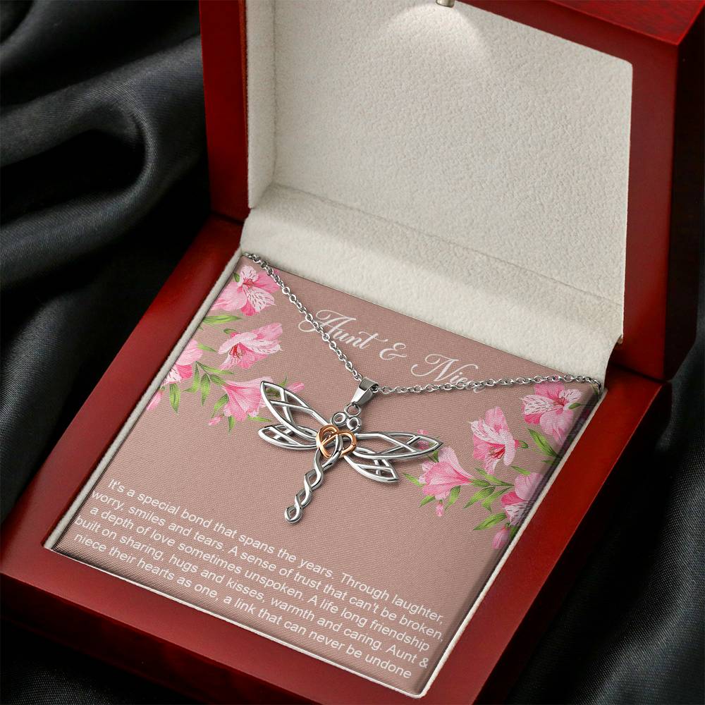 To My Aunt Gifts, Special Bond, Interlocking Heart Necklace For Women, Aunt Birthday Present From Niece