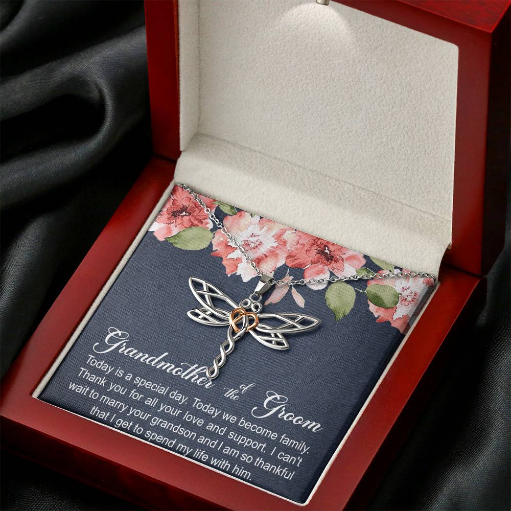Grandmother of the Groom Gifts, Today Is A Special Day, Dragonfly Necklace For Women, Wedding Day Thank You Ideas From Bride