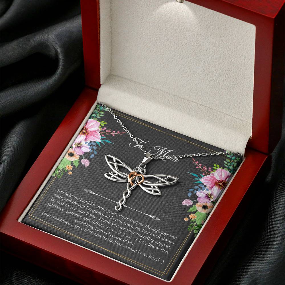 Mom of the Groom Gifts, First Woman I Ever Loved, Dragonfly Necklace For Women, Wedding Day Thank You Ideas From Groom
