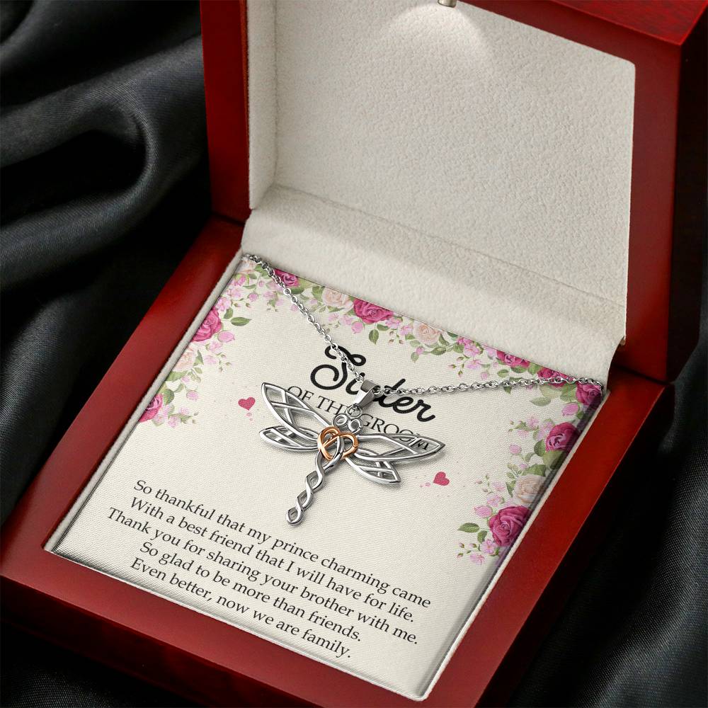 Sister Of The Groom Gifts, So Glad To Be More Than Friends, Dragonfly Necklace For Women, Wedding Day Thank You Ideas From Bride