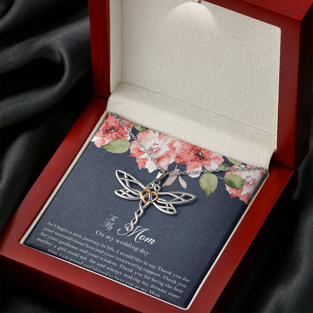Mom of the Bride Gifts, I Am Proud To Have You, Dragonfly Necklace For Women, Wedding Day Thank You Ideas From Bride