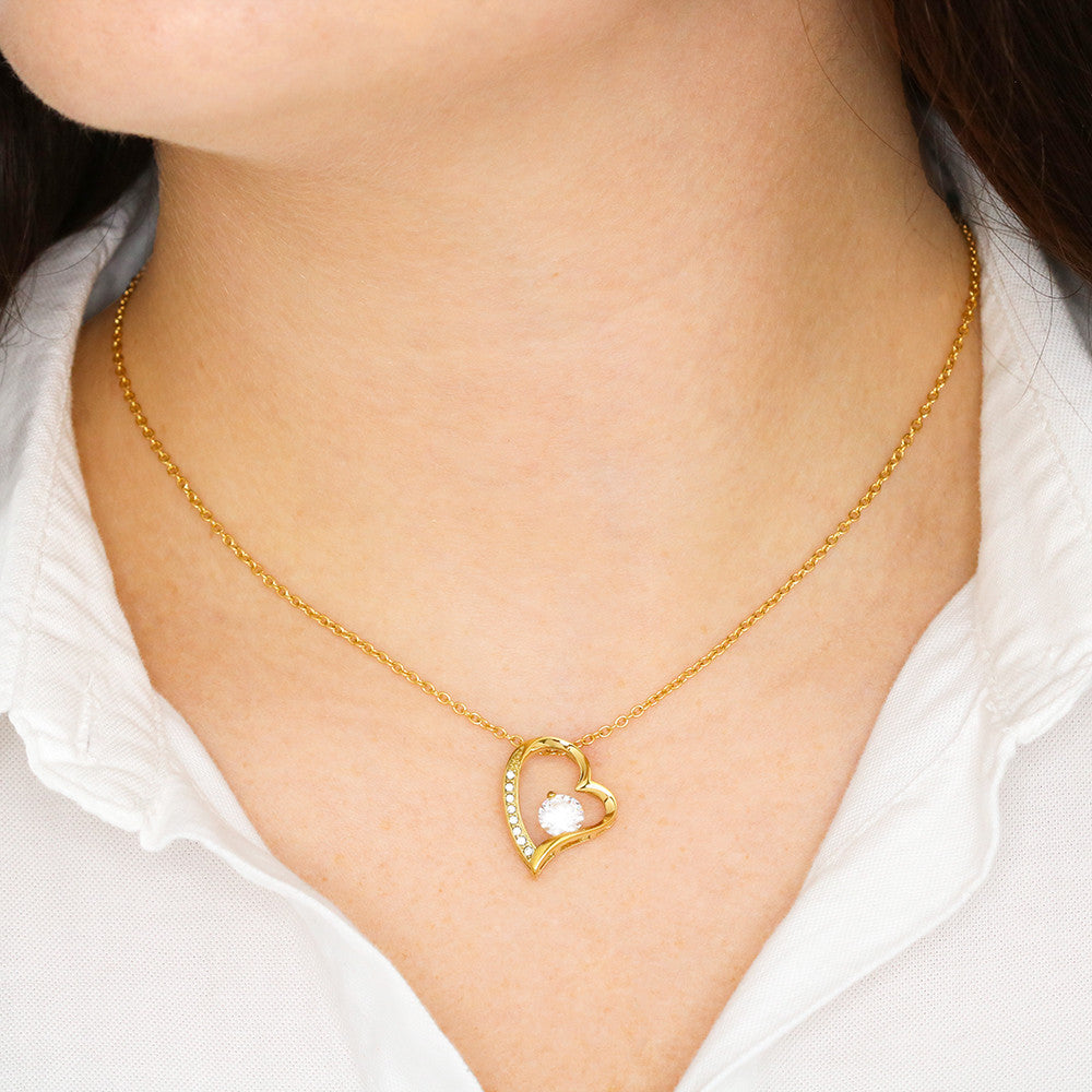 To My Badass Daughter Gifts, Keep That Shit Up, Forever Love Heart Necklace For Women, Birthday Present Idea From Mom