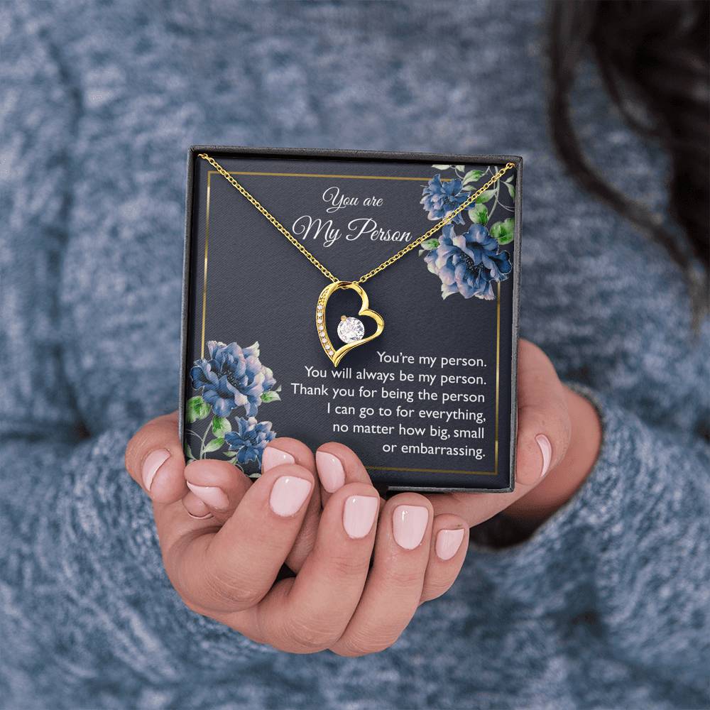 To My Girlfriend, You Are My Person, Forever Love Heart Necklace For Women, Anniversary Birthday Gifts From Boyfriend