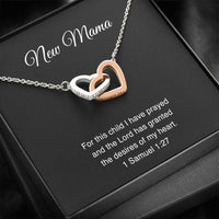 1 Samuel 1:27, For this child I have prayed, Mom to Be Gifts, Interlocking Heart Necklace For Expecting Mom, Pregnancy Gift For New Mother