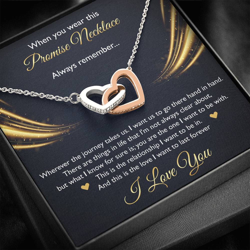 To My Girlfriend, When You Wear This Promise Necklace, Interlocking Heart Necklace For Women, Anniversary Birthday Gifts From Boyfriend