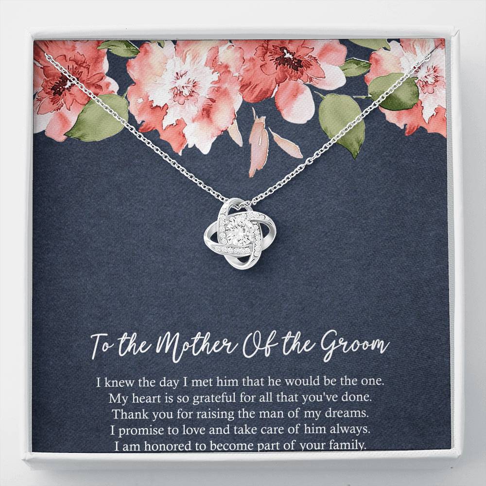 Mom Of The Groom Gifts, My Heart Is Grateful, Love Knot Necklace For Women, Wedding Day Thank You Ideas From Bride
