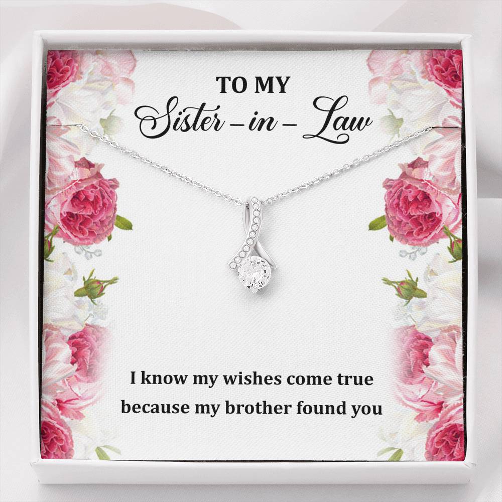 To My Sister-in-law Gifts, My Wishes Come True, Alluring Beauty Necklace For Women, Birthday Present Idea From Sister