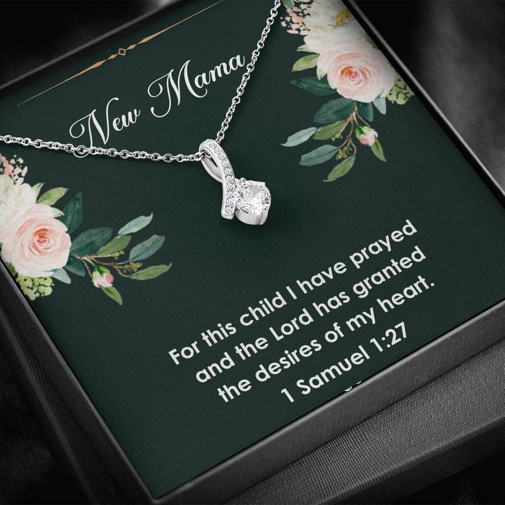 1 Samuel 1:27, For this child I have prayed, Mom to Be Gifts, Alluring Beauty Necklace For Expecting Mom, Pregnancy Gift For New Mother