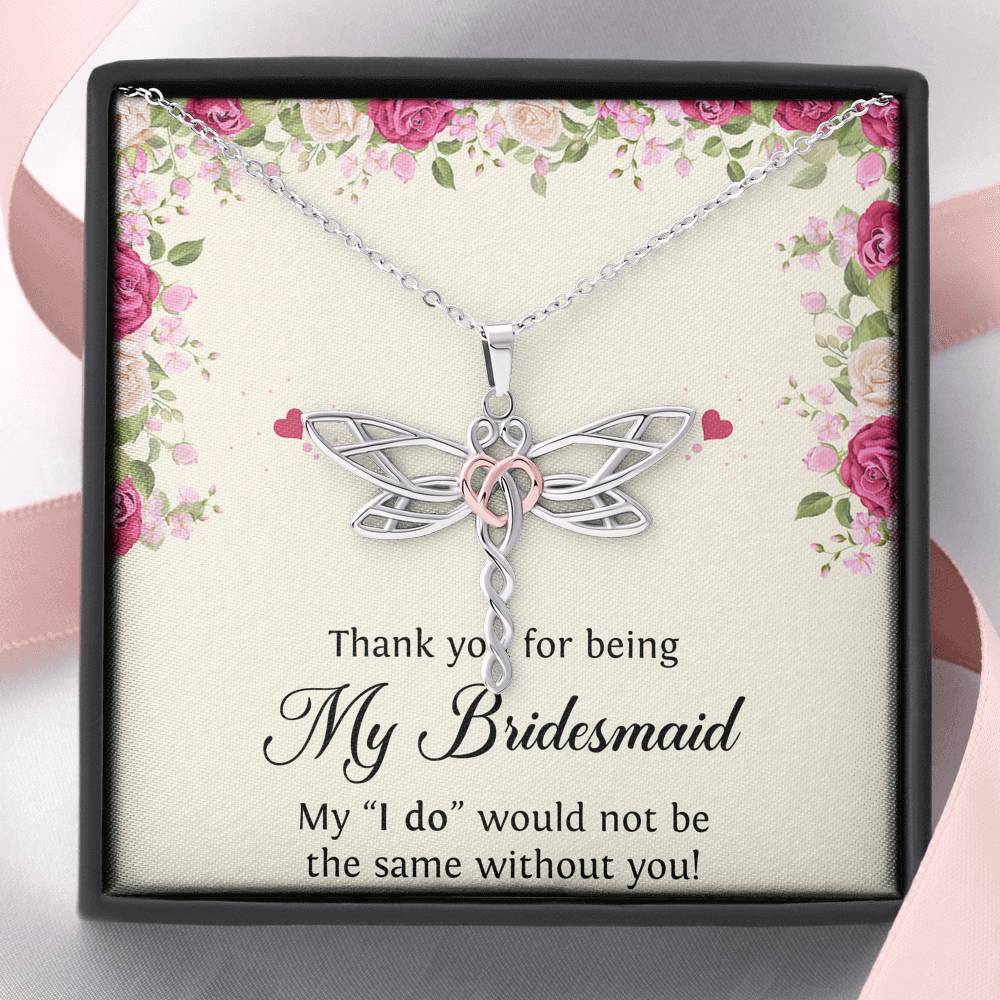 To My Bridesmaid Gifts, Thank You , Dragonfly Necklace For Women, Wedding Day Thank You Ideas From Bride
