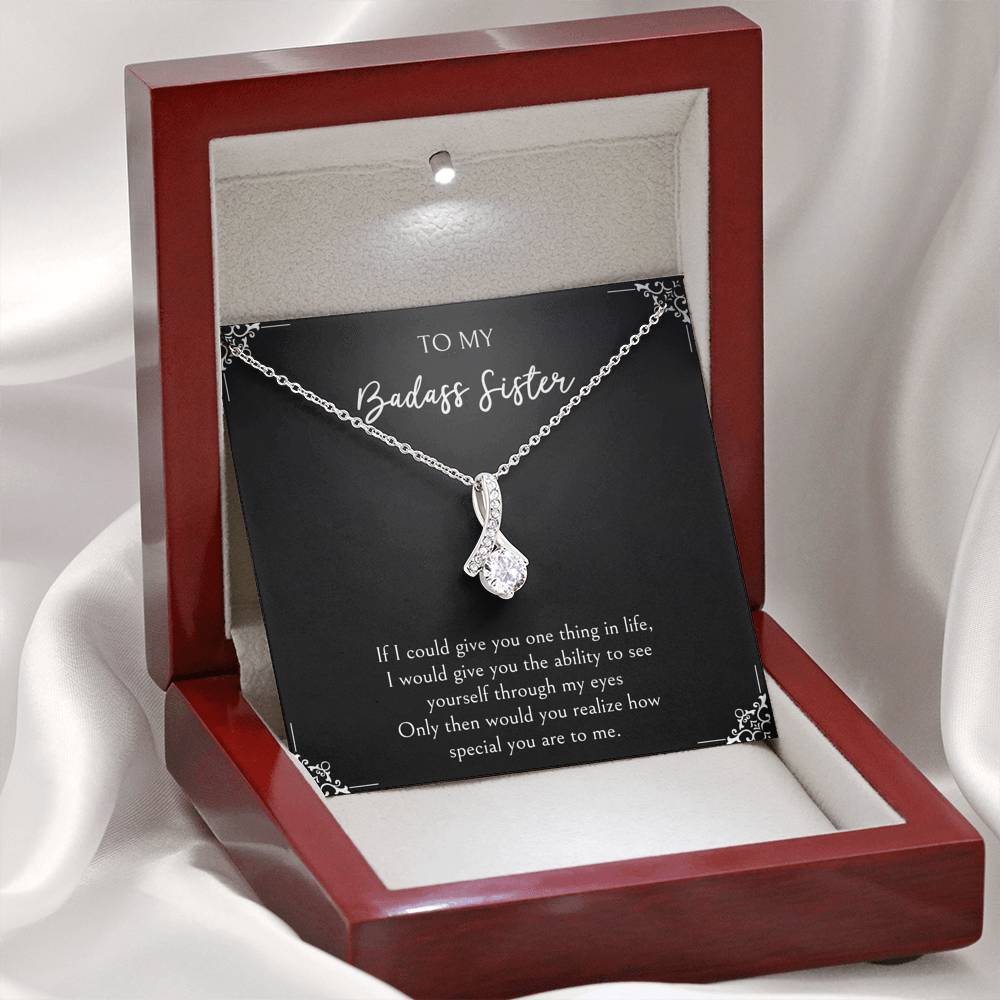 To My Badass Sister Gifts, You Are Special To Me, Alluring Beauty Necklace For Women, Birthday Present Ideas From Sister Brother
