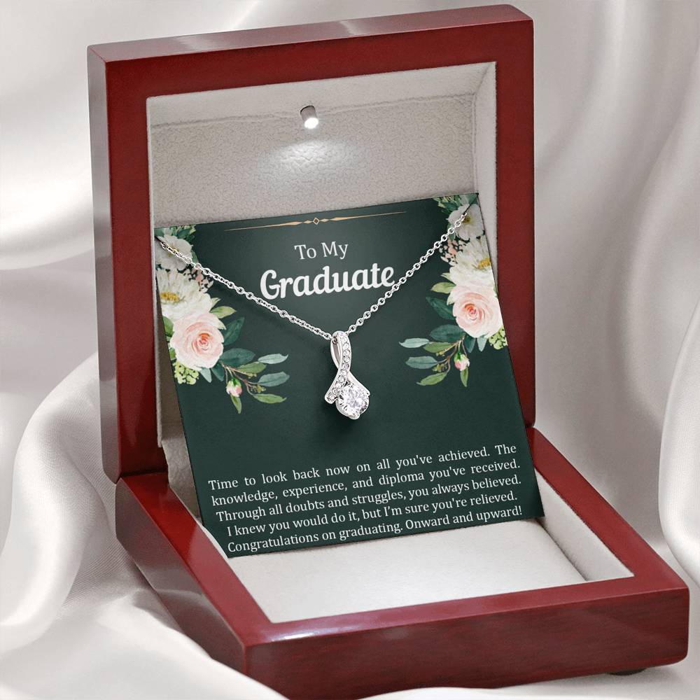 Graduation Gifts, Onward and Upward, Alluring Beauty Necklace For Women, College Preschool High School Graduation Present
