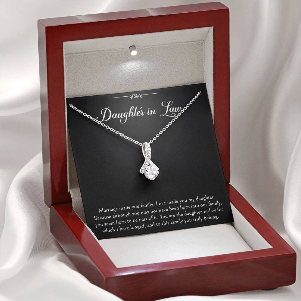 To My Daughter-in-law Gifts, Marriage Made You Family, Alluring Beauty Necklace For Women, Birthday Present Idea From Mother-in-law