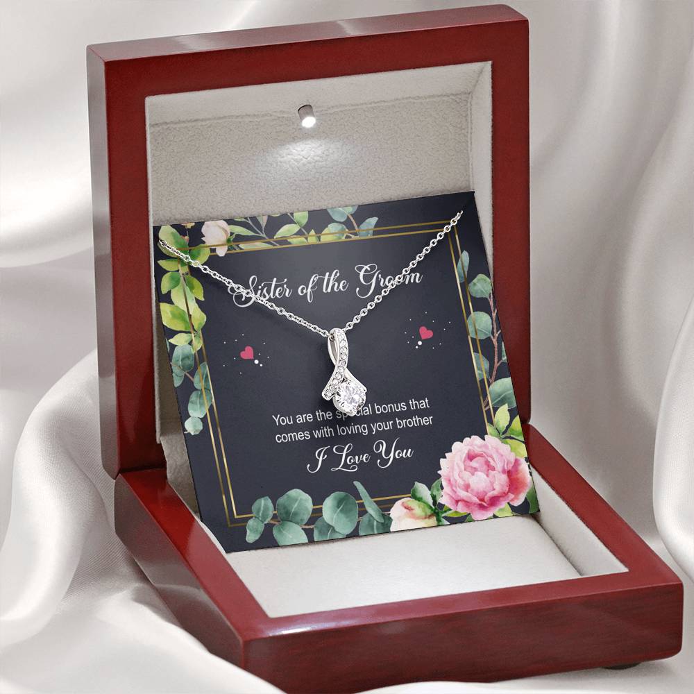 Sister of the Groom Gifts, You Are The Special Bonus, Alluring Beauty Necklace For Women, Wedding Day Thank You Ideas From Bride