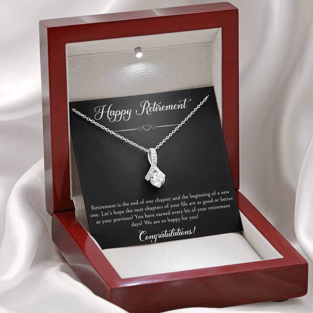 Retirement Gifts, Wishing You The Best, Happy Retirement Alluring Beauty Necklace For Women, Retirement Party Favor From Friends Coworkers