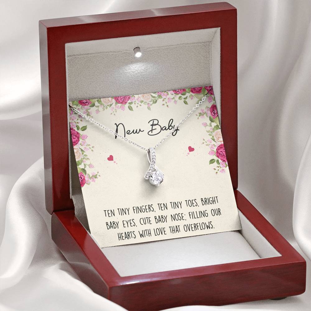 Gift for Expecting Mom, Ten Tiny Fingers, Mom to Be Alluring Beauty Necklace For Women, Pregnancy Gift For New Mother