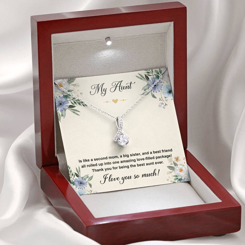 To My Aunt Gifts, Second Mom, Alluring Beauty Necklace For Women, Aunt Birthday Present From Niece Nephew