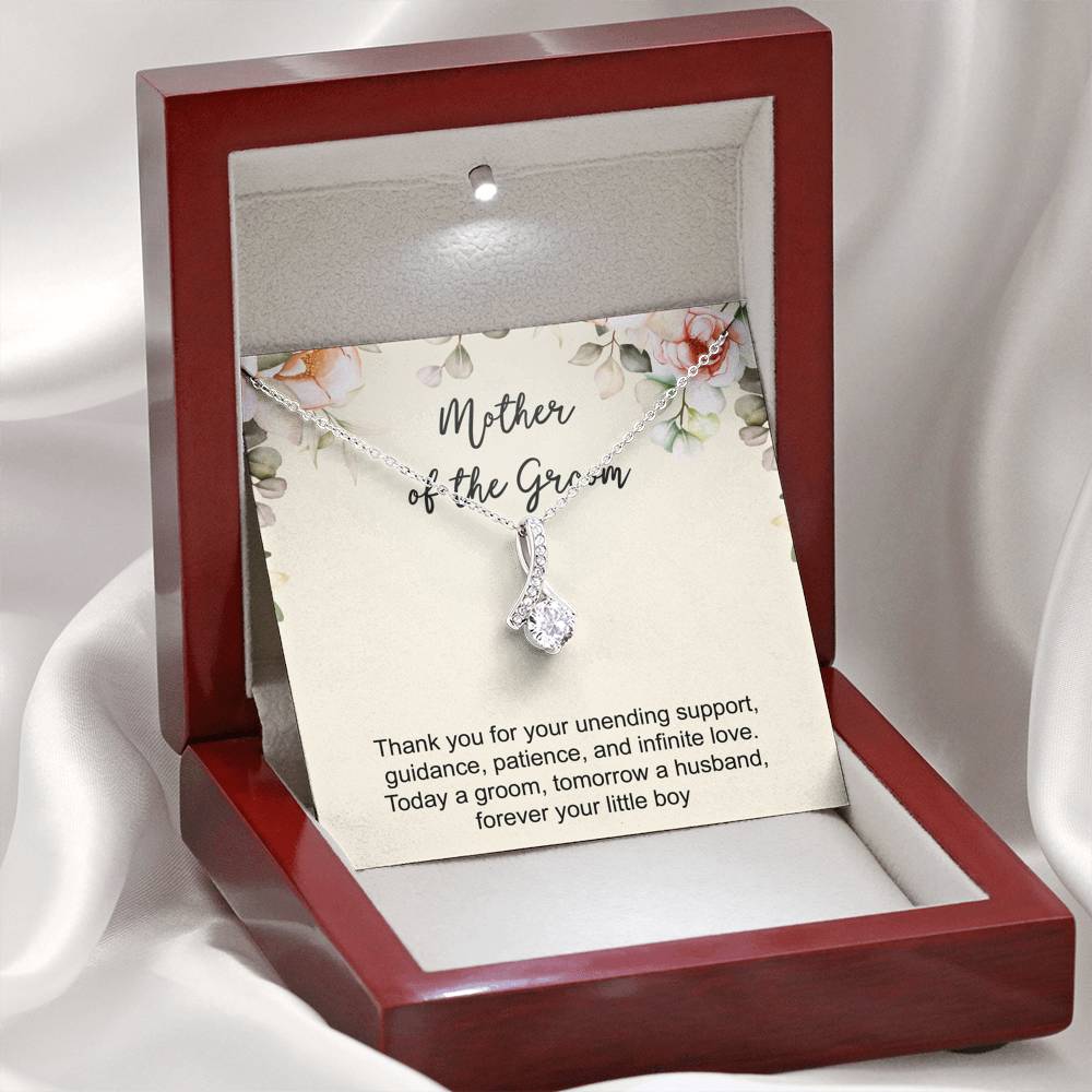 Mom Of The Groom Gifts, Thank You For Your Unending Support, Love Knot Necklace For Women, Wedding Day Thank You Ideas From Groom