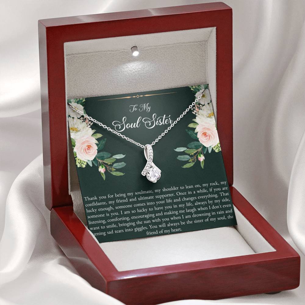 To My Best Friend Gifts, To My Soul Sister, Alluring Beauty Necklace For Women, Birthday Present Idea From Bestie