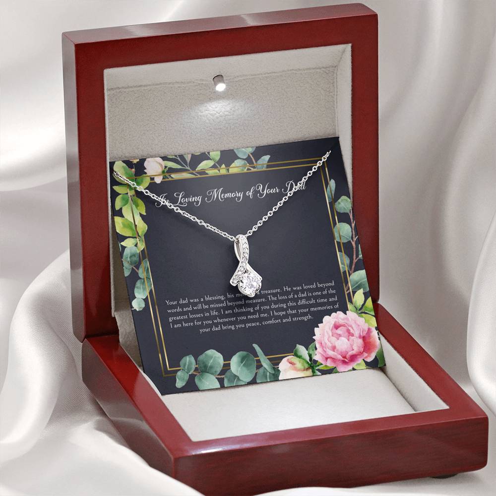 Loss of Dad Gifts, In Loving Memory, Sympathy Alluring Beauty Necklace For Loss of Dad, Memorial Sorry For Your Loss Present