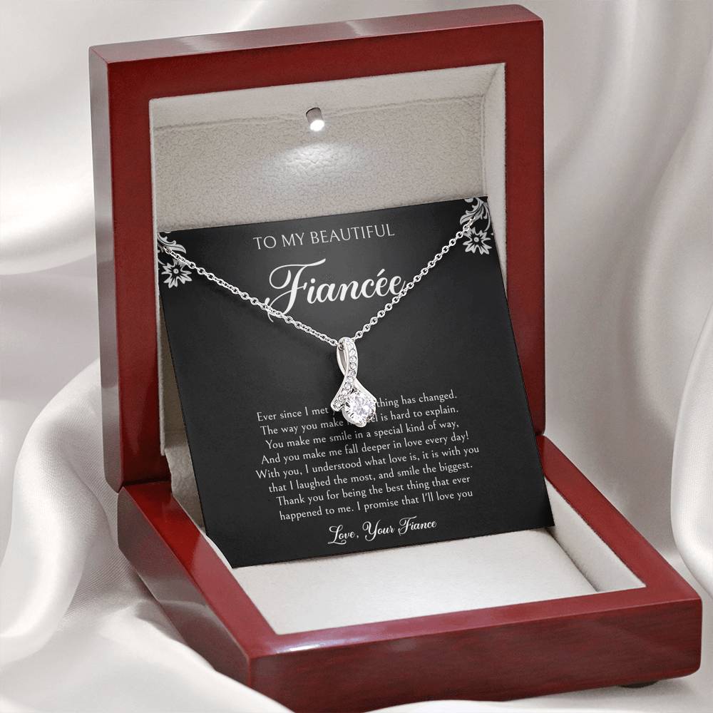 To My Fiancée, I'll Love You Forever, Alluring Beauty Necklace For Women, Anniversary Birthday Valentines Day Gifts From Fiancé