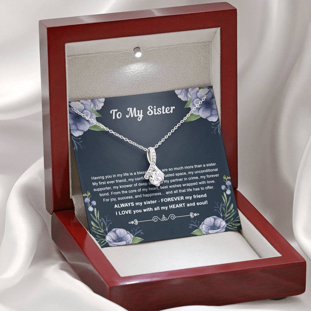 To My Sister Gifts, Having You In My Life Is A Blessing, Alluring Beauty Necklace For Women, Birthday Present Idea From Sister