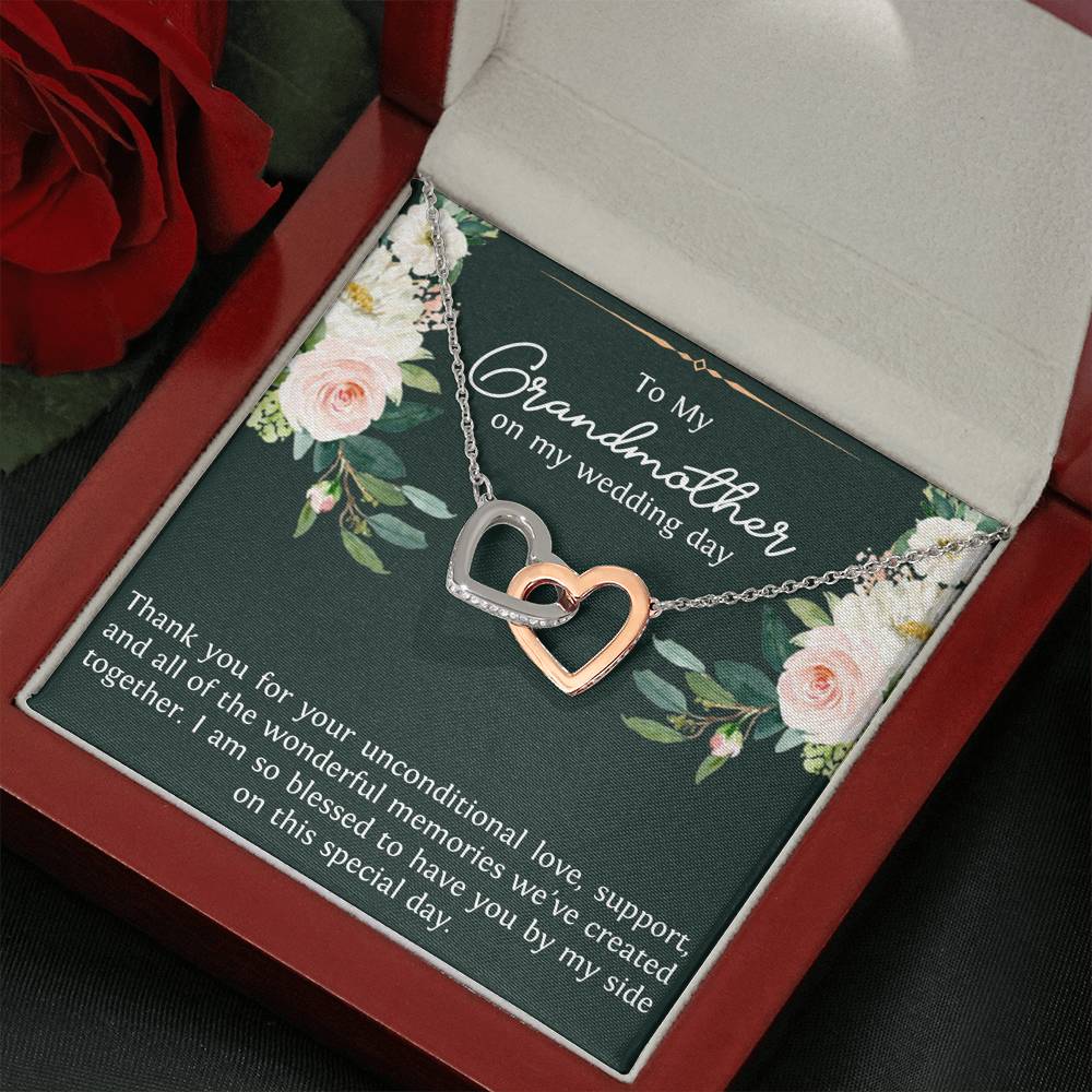 Grandmother of the Groom Gifts, Thank You For Your Love, Interlocking Heart Necklace For Women, Wedding Day Thank You Ideas From Groom