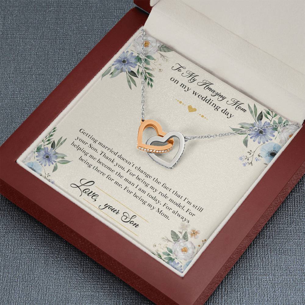 Mom Of The Groom Gifts, I'm Still Your Son, Interlocking Heart Necklace For Women, Wedding Day Thank You Ideas From Groom