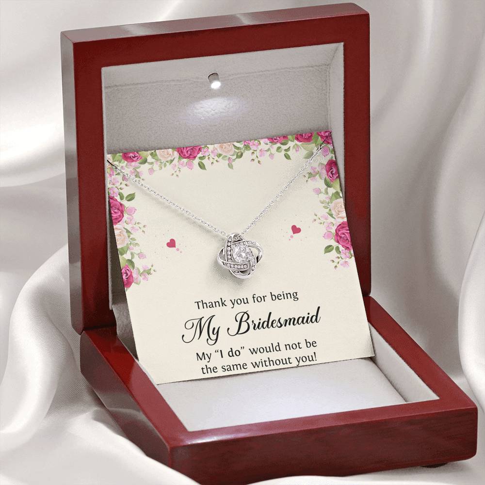 To My Bridesmaid Gifts, Thank You , Love Knot Necklace For Women, Wedding Day Thank You Ideas From Bride