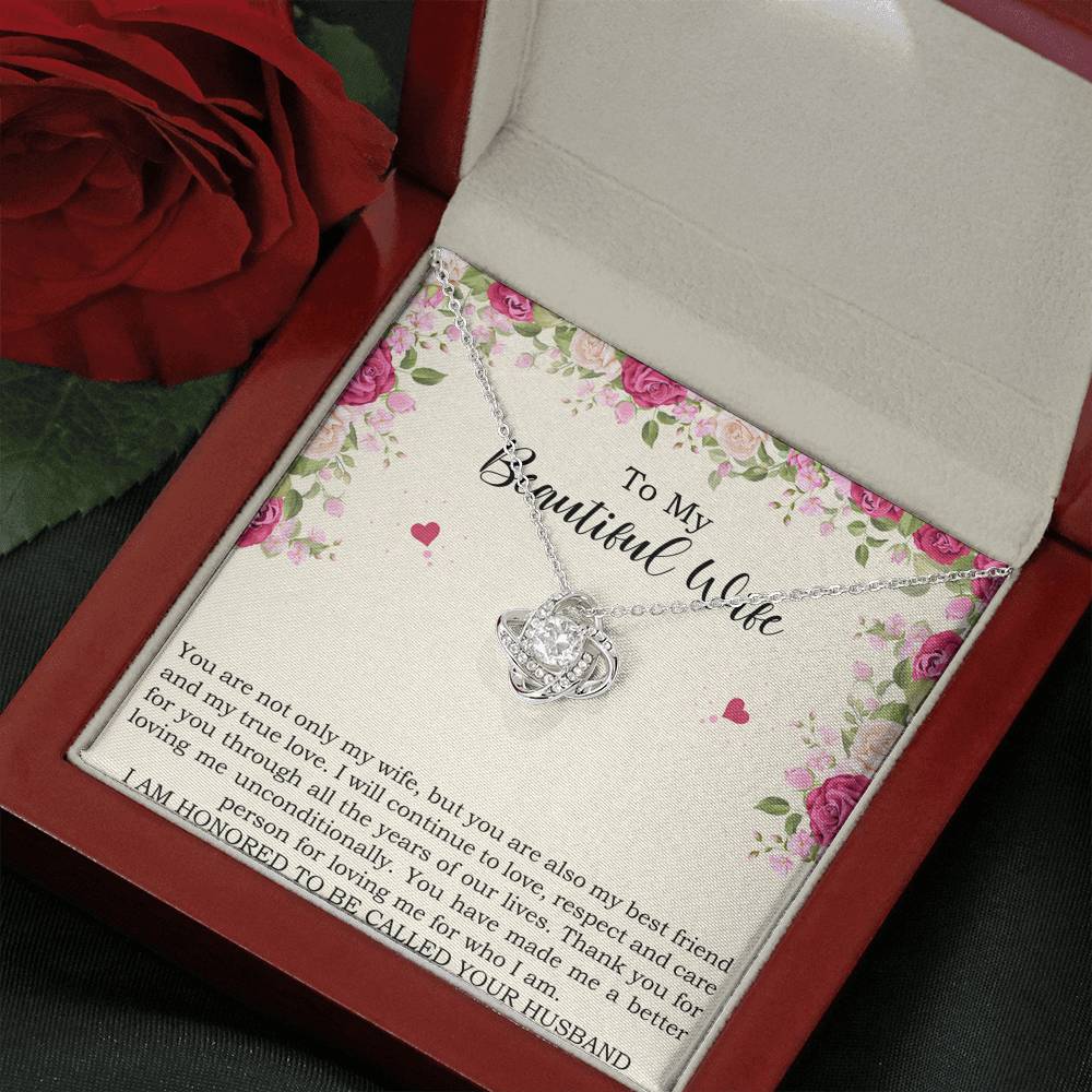 To My Wife, You Are Not Only My Wife , Love Knot Necklace For Women, Anniversary Birthday Gifts From Husband