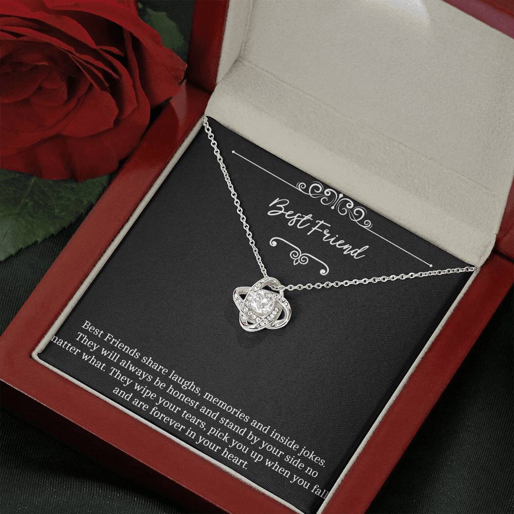 To My Friend Gifts, Forever In Your Heart, Love Knot Necklace For Women, Birthday Present Idea From Bestie