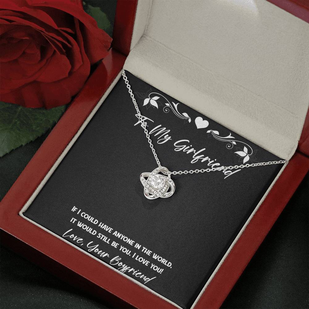 To My Girlfriend, It Would Still Be You, Love Knot Necklace For Women, Anniversary Birthday Valentines Day Gifts From Boyfriend