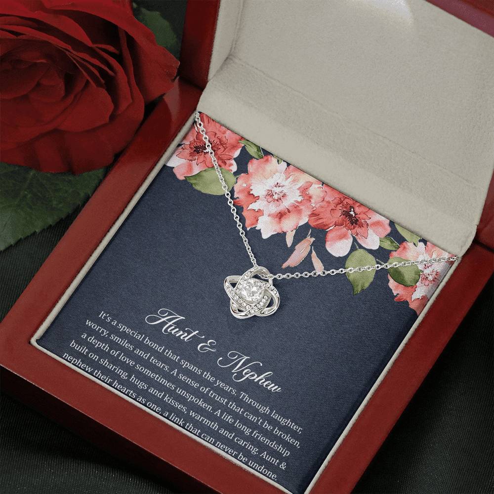 To My Aunt Gifts, Aunt and Nephew Bond, Love Knot Necklace For Women, Aunt Birthday Present From Nephew