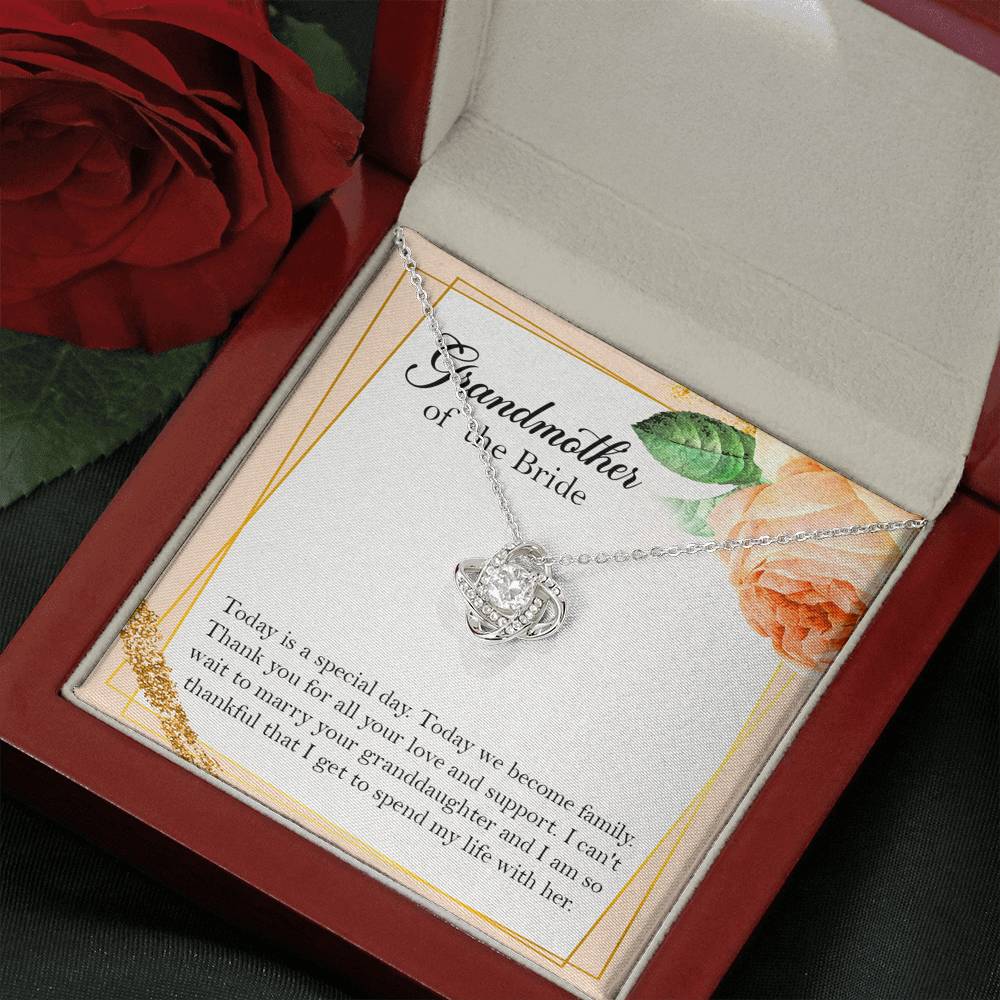 Grandmother of the Bride Gifts, Today Is A Special Day, Love Knot Necklace For Women, Wedding Day Thank You Ideas From Groom