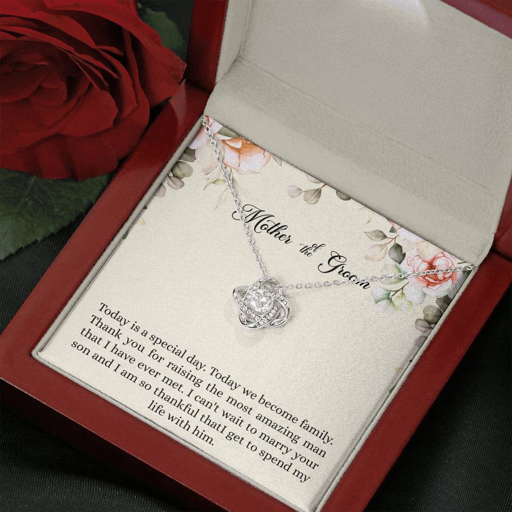 Mom of the Groom Gifts, I Can't Wait To Marry Your Son, Love Knot Necklace For Women, Wedding Day Thank You Ideas From Bride