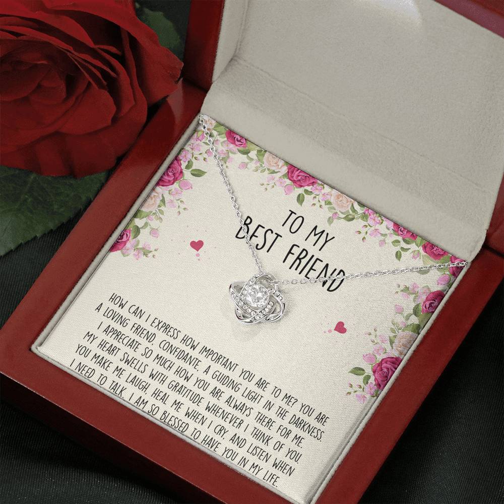 To My Best Friend Gifts, I Am So Blessed, Love Knot Necklace For Women, Birthday Present Idea From Bestie