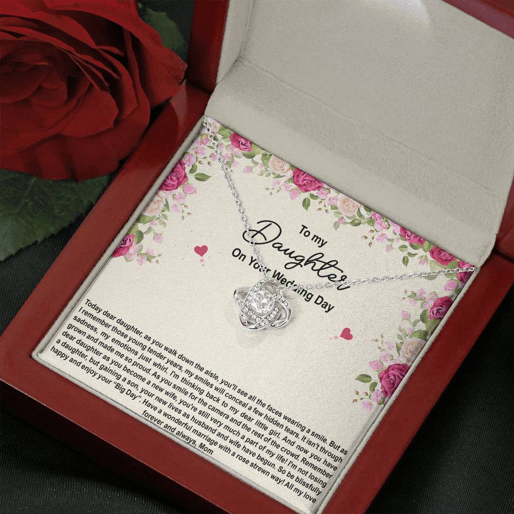 To My Bride Gifts, Enjoy Your Big Day, Love Knot Necklace For Women, Wedding Day Thank You Ideas From Mom
