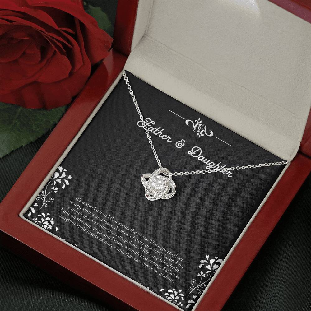 To My Daughter Gifts, Father and Daughter Bond, Love Knot Necklace For Women, Birthday Present Idea From Dad