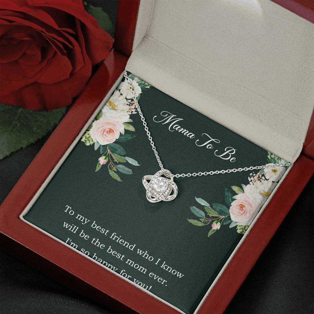 Gift for Expecting Mom, To My Best Friend, Mom to Be Love Knot Necklace For Women, Pregnancy Gift For New Mother