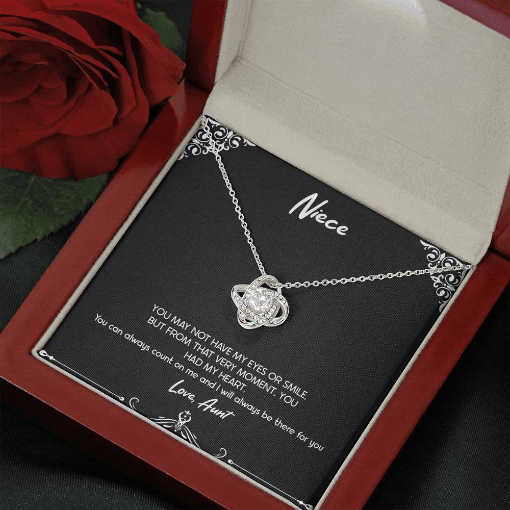 To My Niece Gifts, You Can Always Count On Me, Love Knot Necklace For Women, Birthday Present Idea From Aunt