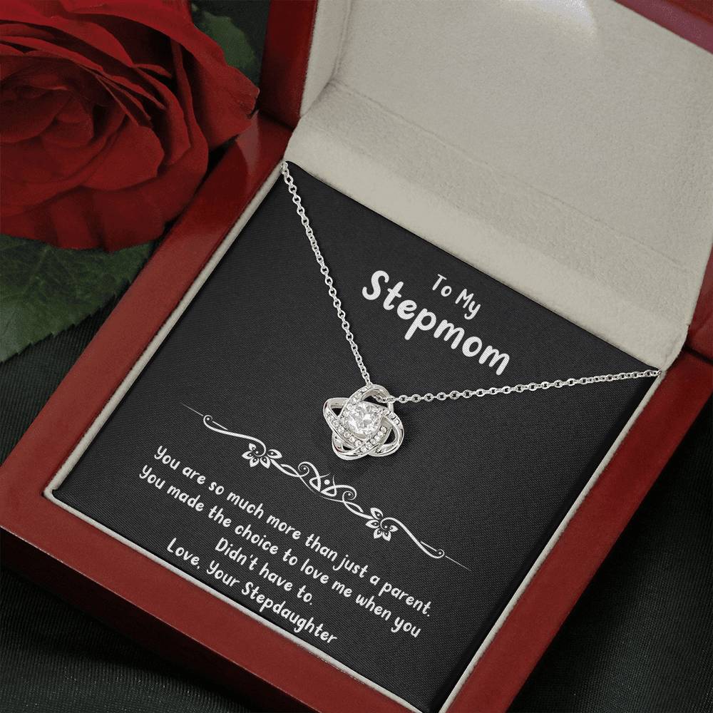 To My Stepmom Gifts, You Are More Than Just A Parent, Love Knot Necklace For Women, Birthday Mothers Day Present From Stepdaughter