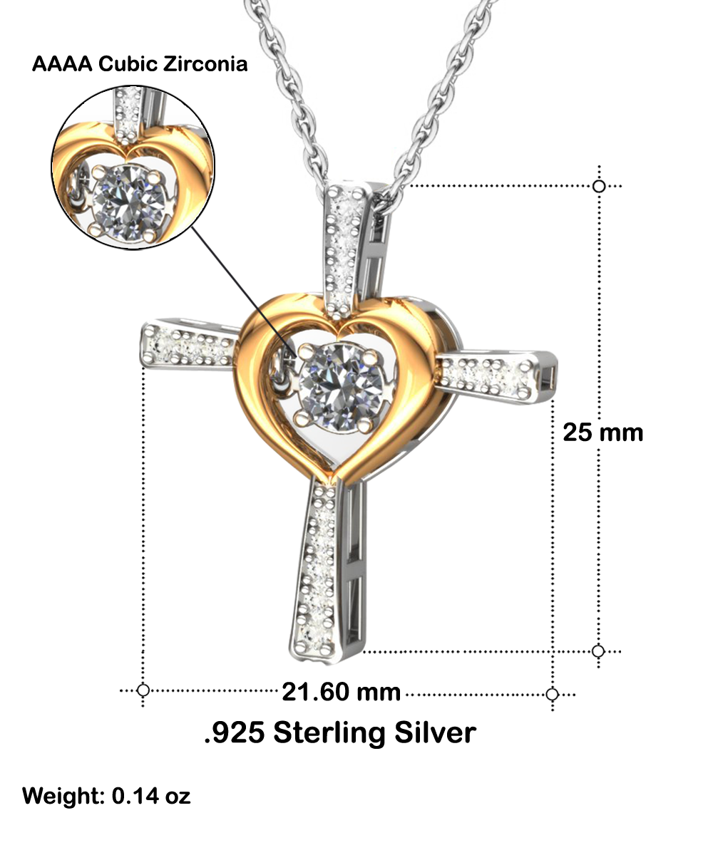 To My Girlfriend, In All the World, Cross Dancing Necklace For Women, Anniversary Birthday Valentines Day Gifts From Boyfriend
