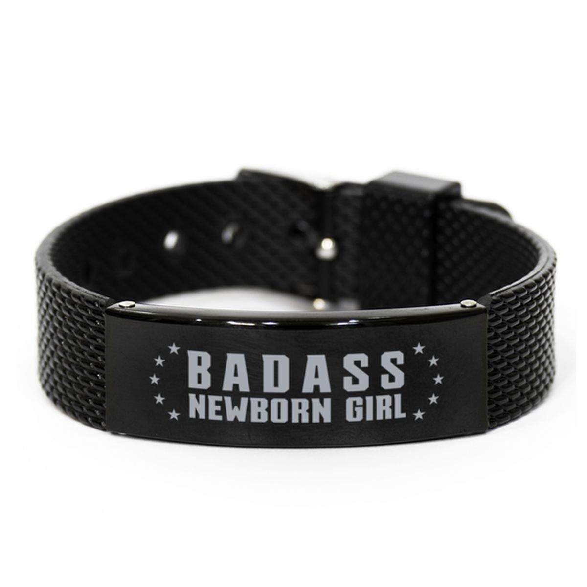 Newborn girl Black Shark Mesh Bracelet, Badass Newborn girl, Funny Family Gifts For Newborn girl From Dad Mom