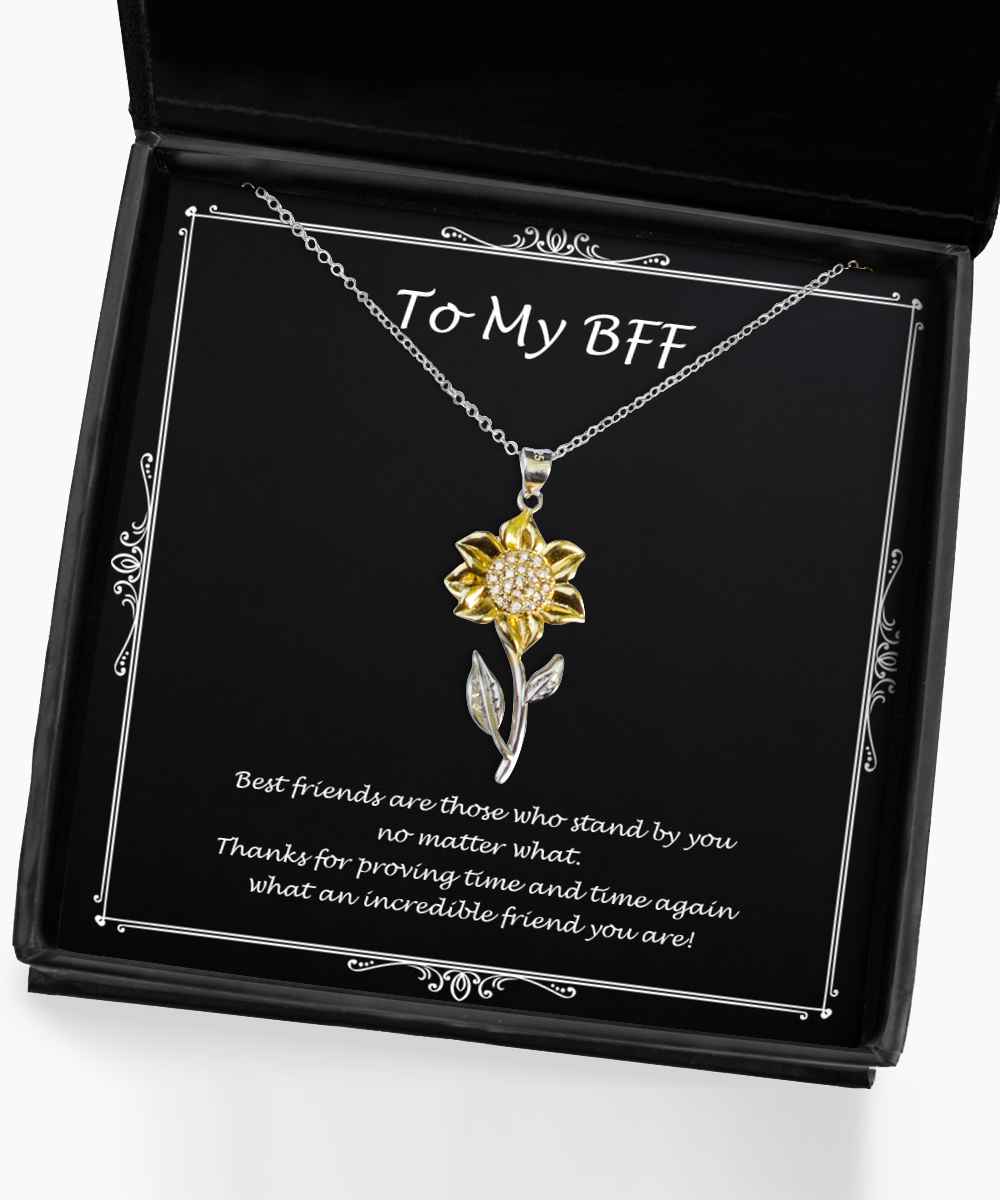 To My Friend Gifts, An Incredible Friend You Are, Sunflower Pendant Necklace For Women, Birthday Jewelry Gifts From Bestie