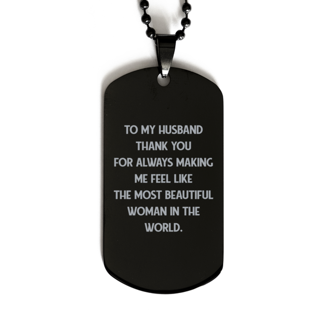 To My Husband Black Dog Tag, Thank You Always, Valentines Gifts For Husband From Wife, Birthday Gifts For Men